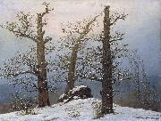 Dolmen in snow Caspar David Friedrich